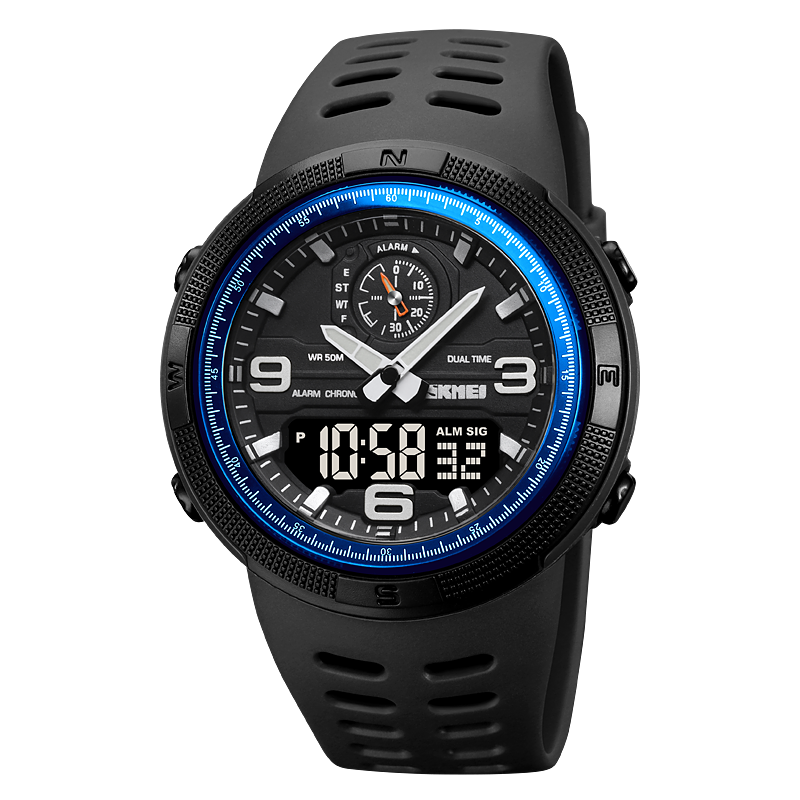 SKMEI-Reloj Digital deportivo para Hombre, pulsera electrónica con pantalla Dual, resistente al agua, para estudiantes, 1655, 1251: Bronze