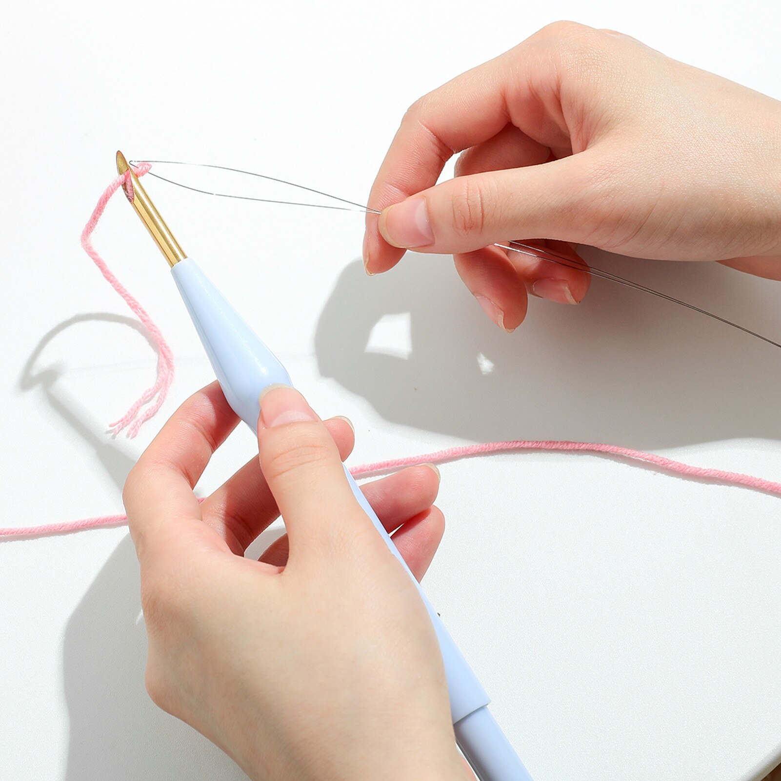 14PCS Embroidery Tools Kit Magic Embroidery Pen Punch Needle Embroidery Threads Cross Stitch Embroidery Hoop DIY Sewing Accessor