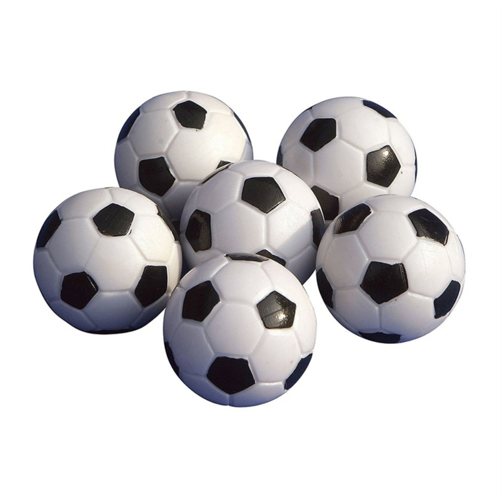 6 stk 32mm mini sort + hvid plastik bordfodbold bolde spil legetøj tilbehør bord fodbold bolde spil bord fodbold bolde g