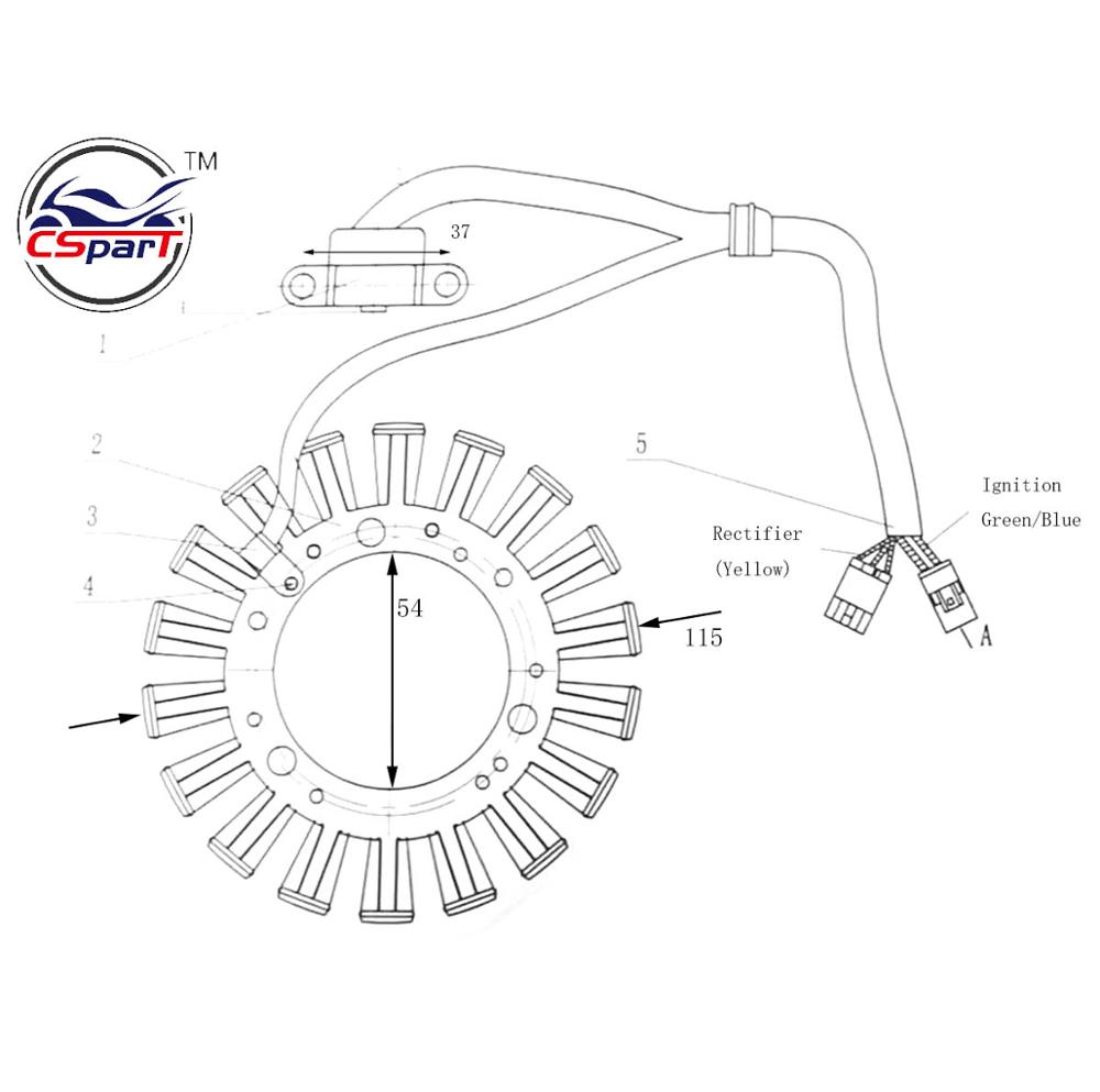 GOOFIT 18 Bobina Moto Magneto statore Bobina generatore di accensione Motore Accessori Sostituzione per CFMoto X5 UFORCE 500 CF500 0180-032000
