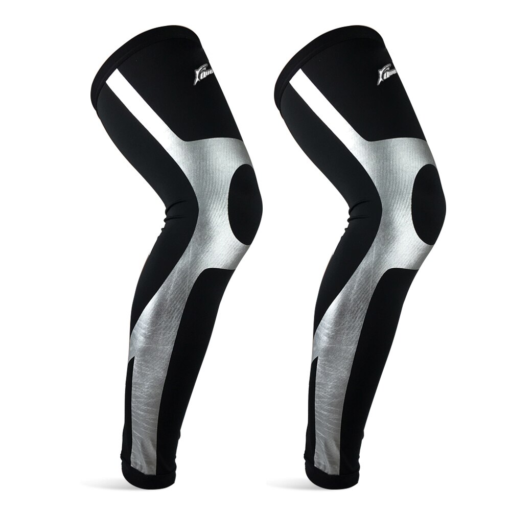 Mænd kvinder kompression fodbold basketball benærmer fitness løbeleggings tights sport fodbold benbeskytter cykling benvarmere: S / L