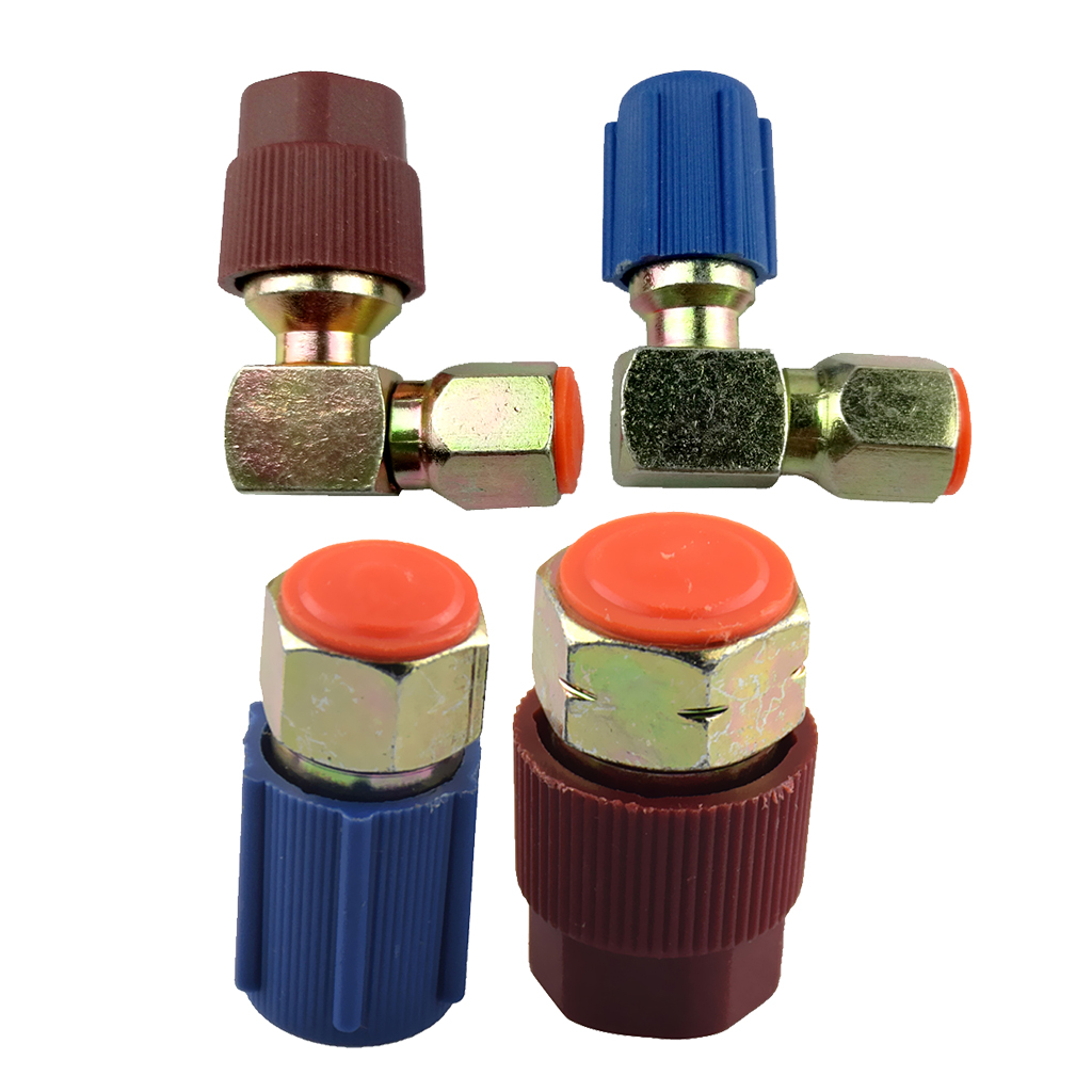 4 Pieces Car R12 to R134 A/C High &amp; Low Side Coupler Connectors Adapter