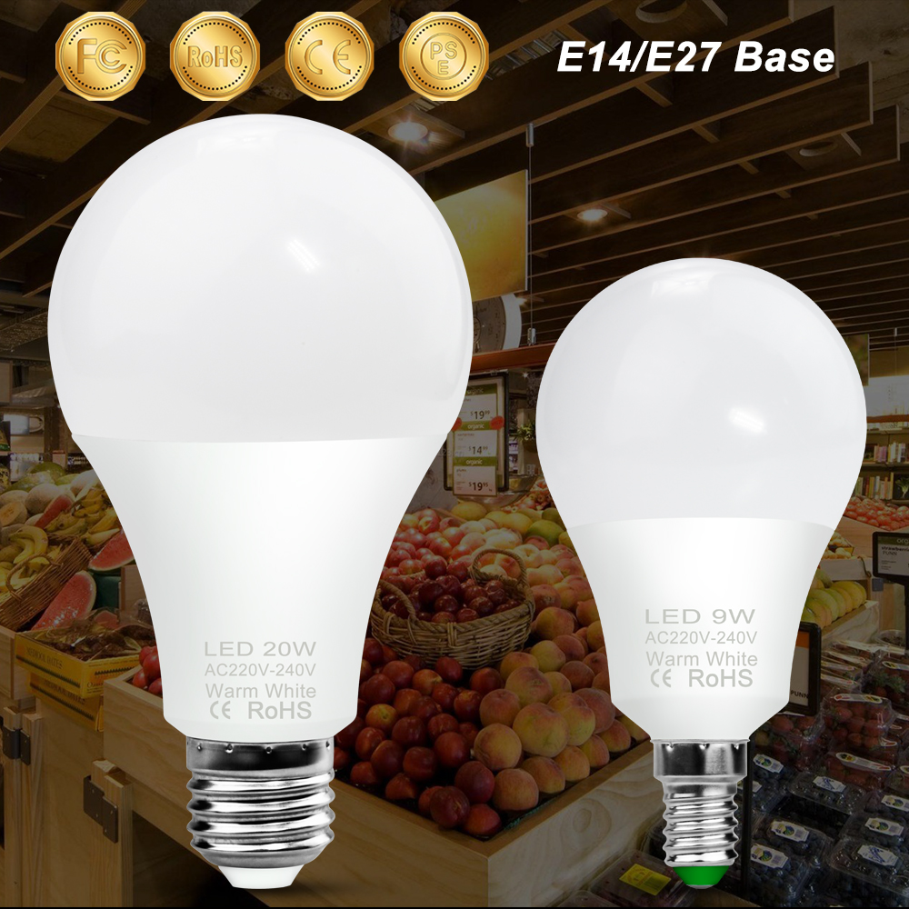 LED-lampe E27 Lampe E14 Licht Leds Chanderıer 220V Lampara 3W 6W 9W 12W 15W 18W 20W Für Wohnzimmer Energiesparende 240V Bombilla