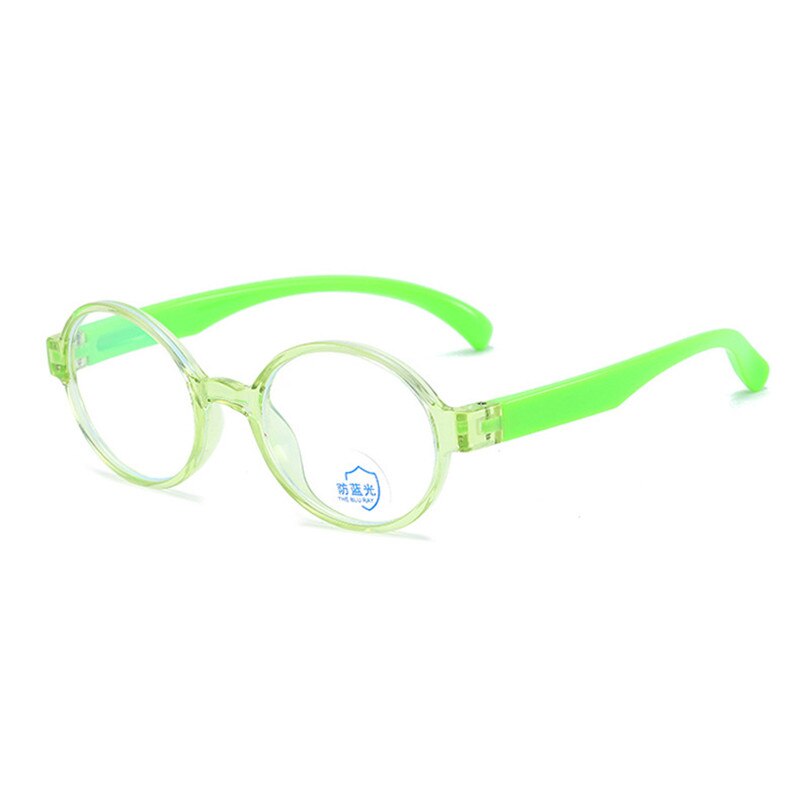 Ronde Bril Flexibele Been Kids Anti Blauw Licht Kinderen Classic Eyewear Meisjes Brillen Jongens Ultralight Clear Lens Pc Frame: green