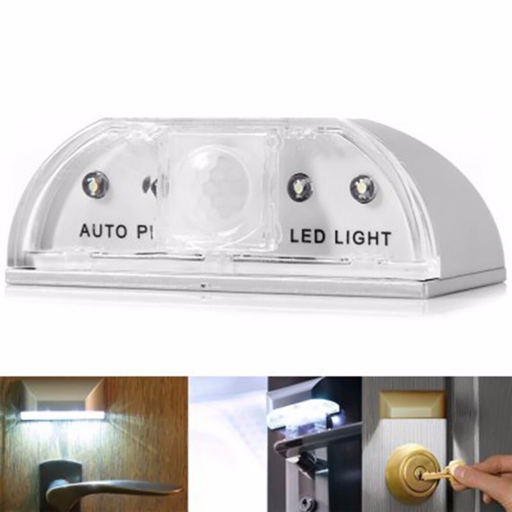 Lamp Nachtlampje Intelligente Auto PIR Deurslot Inductie Lamp Deur Sleutelgat IR Motion Sensor Warmte Detector 4 LED Smart licht
