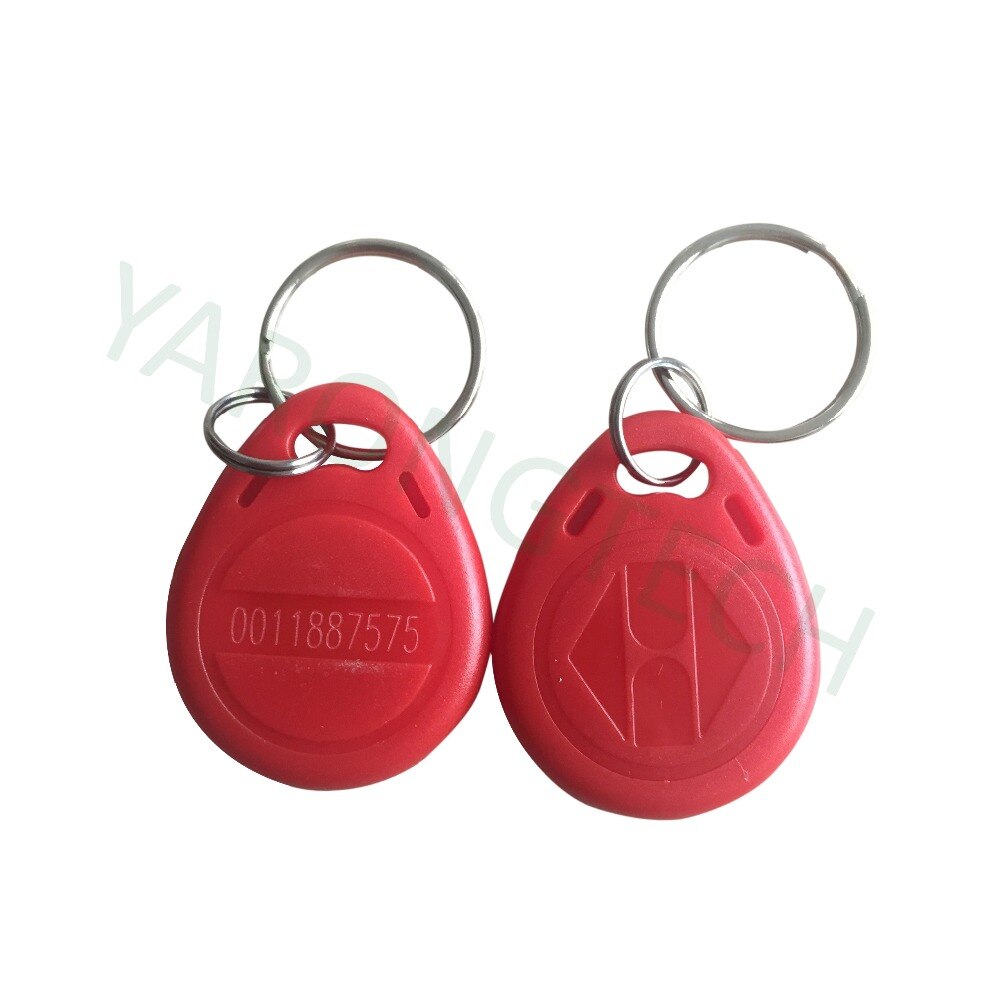 RFID Tag 125 khz Proximity toegangscontrole Sleutelhangers Lezen Alleen Rode kleur ABS waterdichte-10 stks/partij