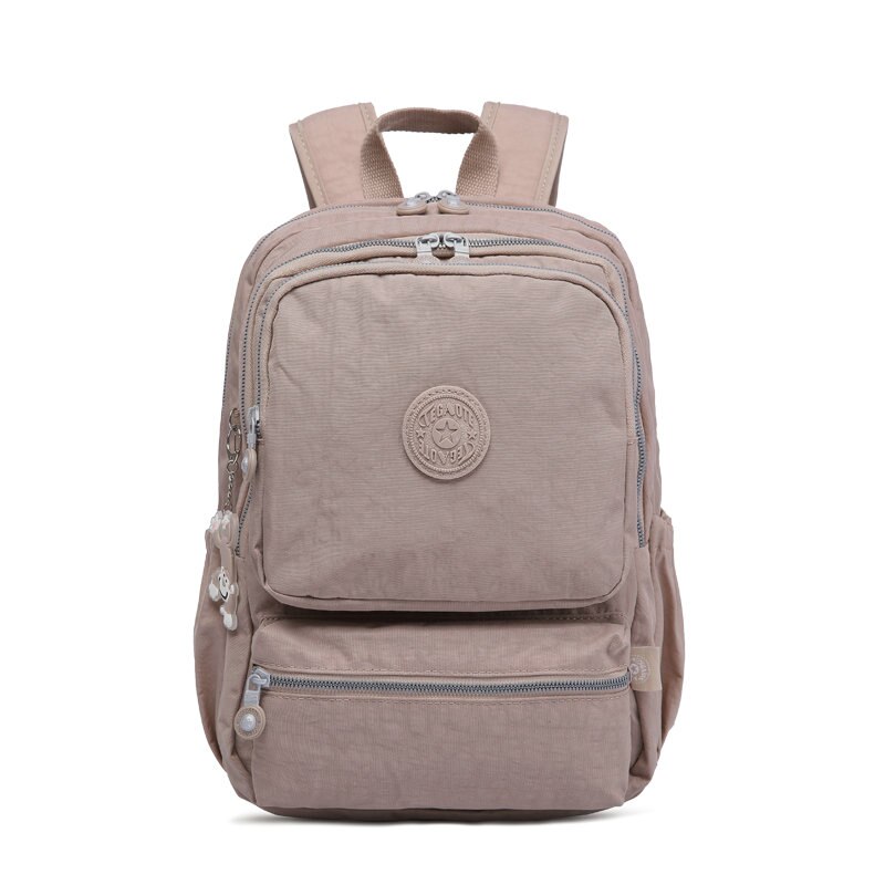 TEGAOTE-Mochila clásica de nailon para mujer, morral escolar para adolescentes, mochila de estudiante estilo pijo, morral femenino: Khaki