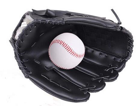 For Children 10.5&quot; Artificial leather Pitcher gloves Baseball gloves: black