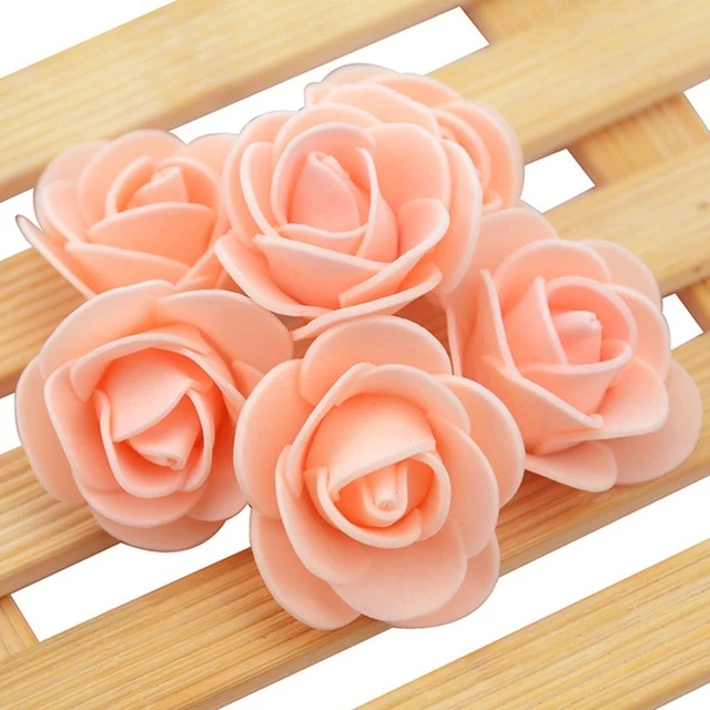Rosa de espuma de 3cm para oso, flores artificiales, Caja de Diy, decoración de boda, Navidad, hogar, 20 colores, 50/100/200/500 piezas