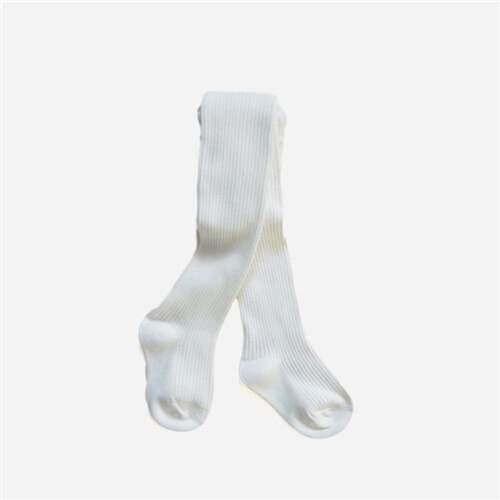 Juríadka meia-calça infantil feminina de algodão, meia-calça feminina de malha macia e sólida para bebê, branca e preta apertada, primavera e outono: S for 1-3Years / Branco