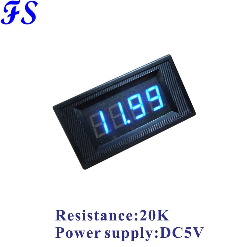 LED Digital Resistance Tester Megger Tester Ohm Panel Meter 20K Resistor Ohmmeter Power Supply DC 5V Ohm Tester 76*39.5mm Blue