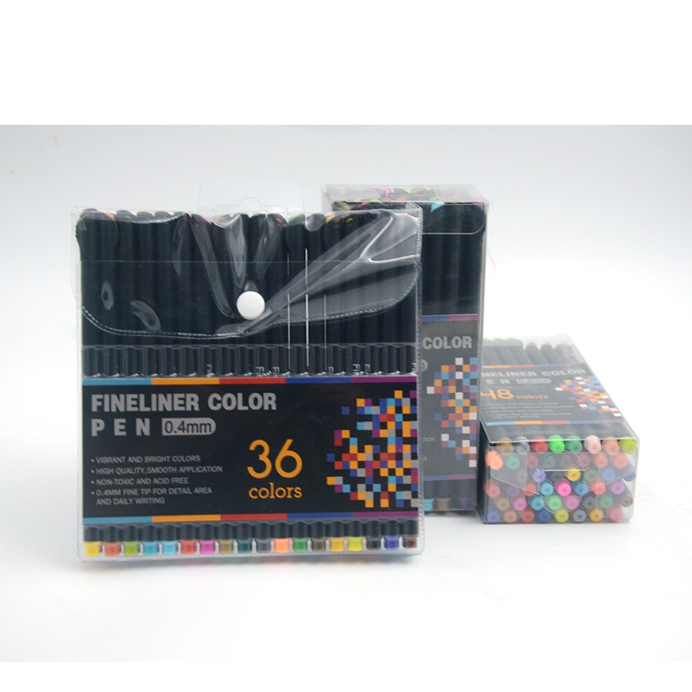 12/24/36/48/60/100 kleuren markers fineliner pen set viltstift kunstmarker set tekenen schets manga kalligrafie marker: 36 kleuren