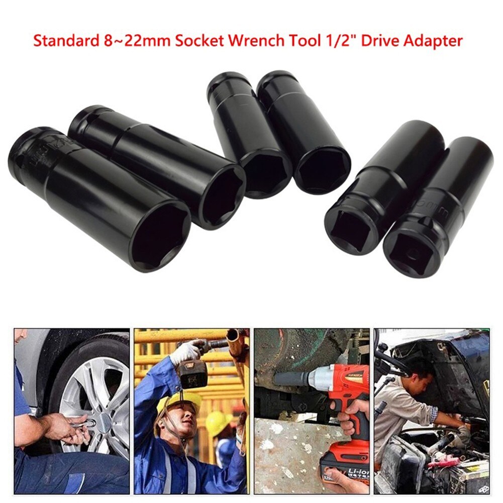 1PC 1/2" Drive Hex Socket 8-21mm Impact Wrench Hex Socket Head 8-24mm Adapter Spanner Converter Socket Wrenches