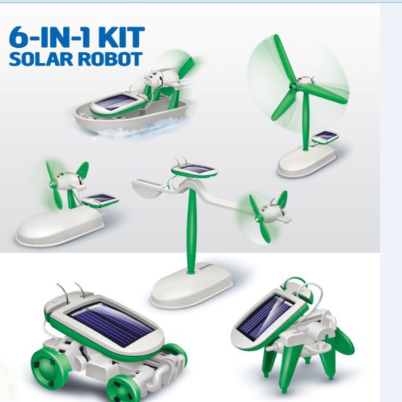 Stem Speelgoed Onderwijs 6 In 1 Power Solar Robot Diy Kit Voor Kinderen Leren Technologie Wetenschap Experiment Novelty & Gag speelgoed
