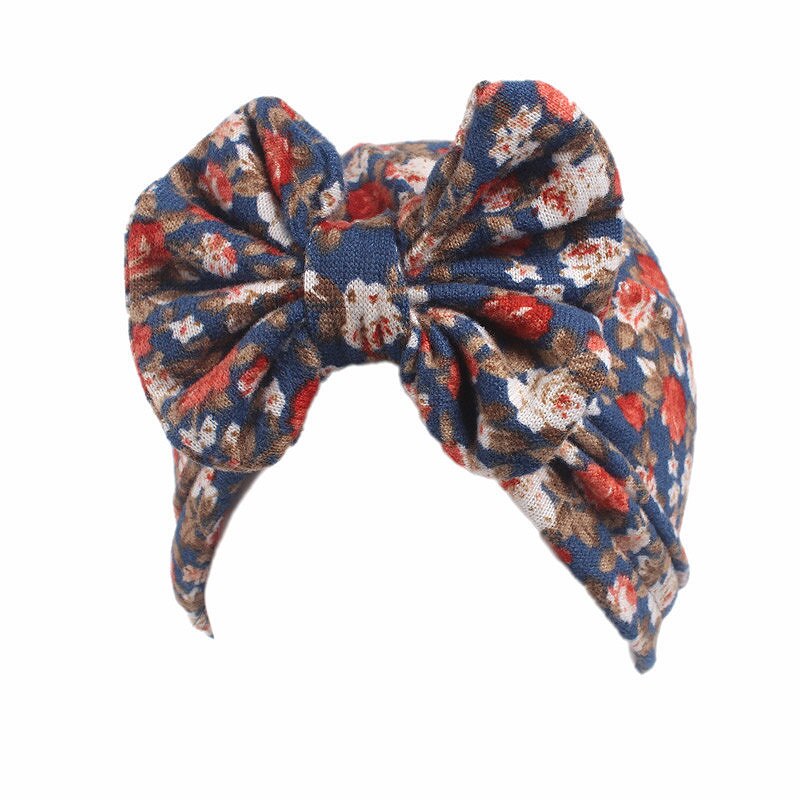 Sombrero de bebé para niñas, gorros de primavera con lazo, turbante, para otoño, Floral, para bebé, 1 pieza, accesorios para la ropa, sombreros para niños: 02