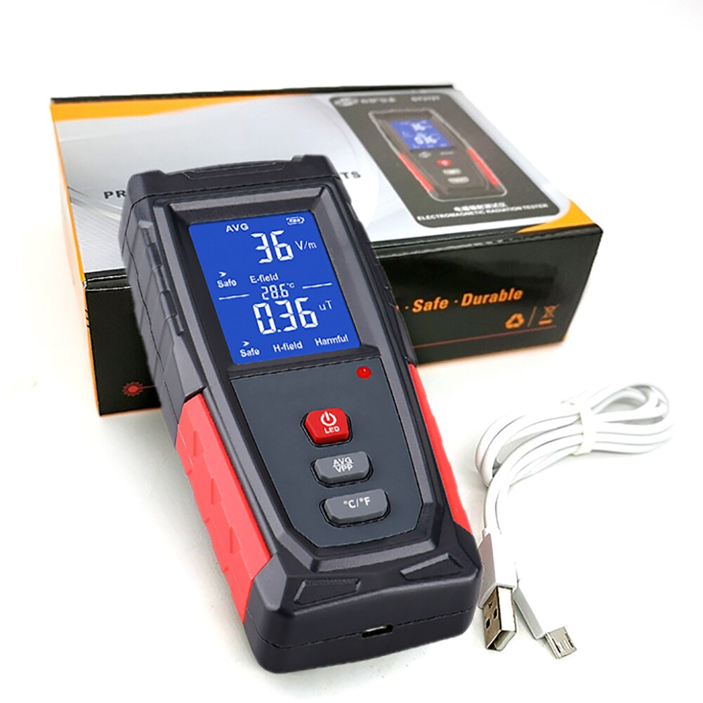 Measurement Tools Rechargeable Electromagnetic Field Radiation Handheld Detector Emf Meter Counter Emission Dosimeter Computer