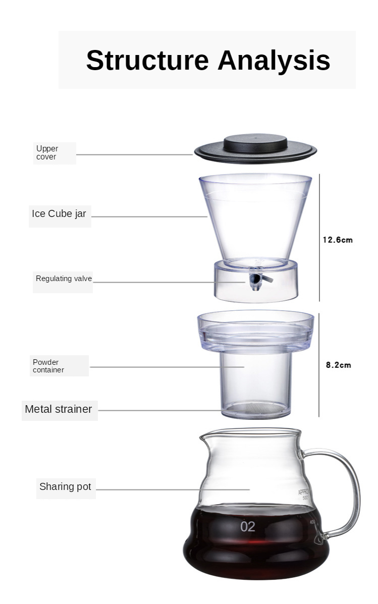 Ice Drip Coffee Pot Glass Coffee Maker Regulatable Dripper Filter Cold Brew Pots Iced Brewer Percolators Dutch Coffee Machine