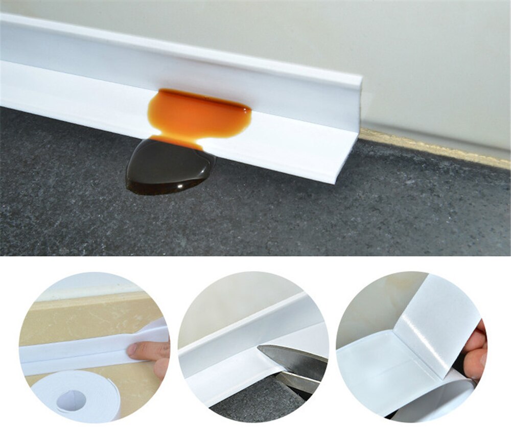 Acryl Lijm Keuken Pvc Sticker Waterdicht Mildewproof Tape Lijn Hoek Naden Vocht Meeldauw Bescherming Collision Rubberen Strip