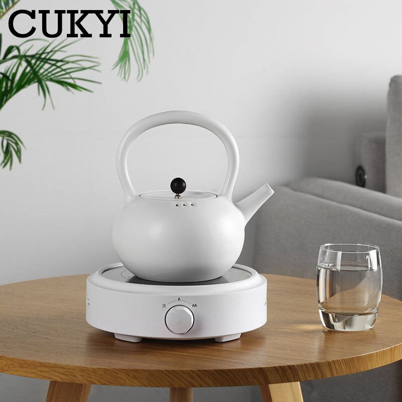 CUKYI-estufa eléctrica de cerámica de 110V/220V, 2 engranajes de potencia de fuego, perilla ajustable, Caldera de té portátil, estufa Universal impermeable, utensilios de cocina