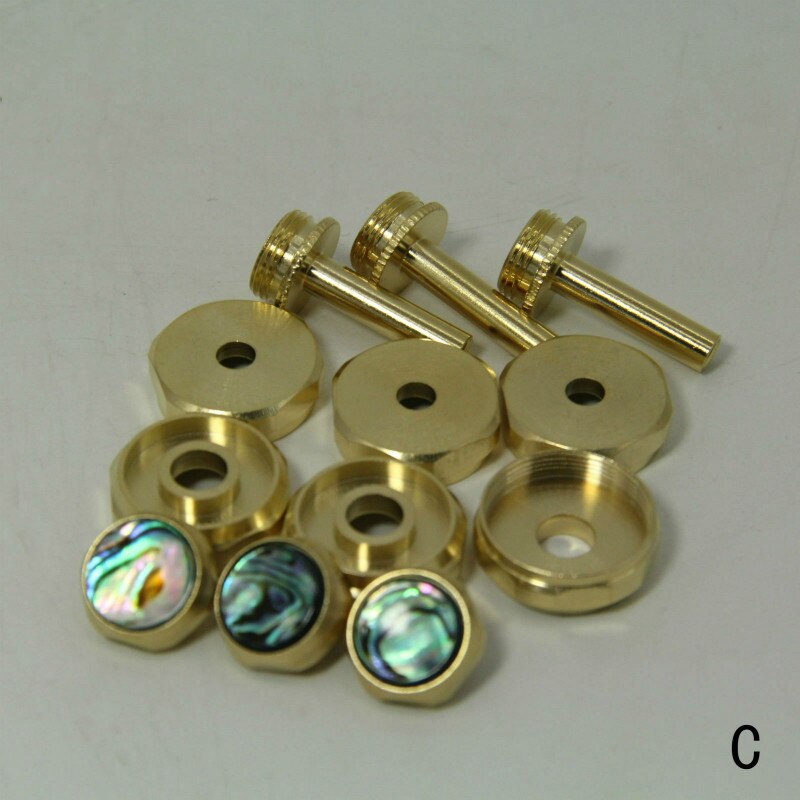 Trompet reparatie onderdelen: bovenste ventieldop / vingerknop / steel / onderste ventieldop: C