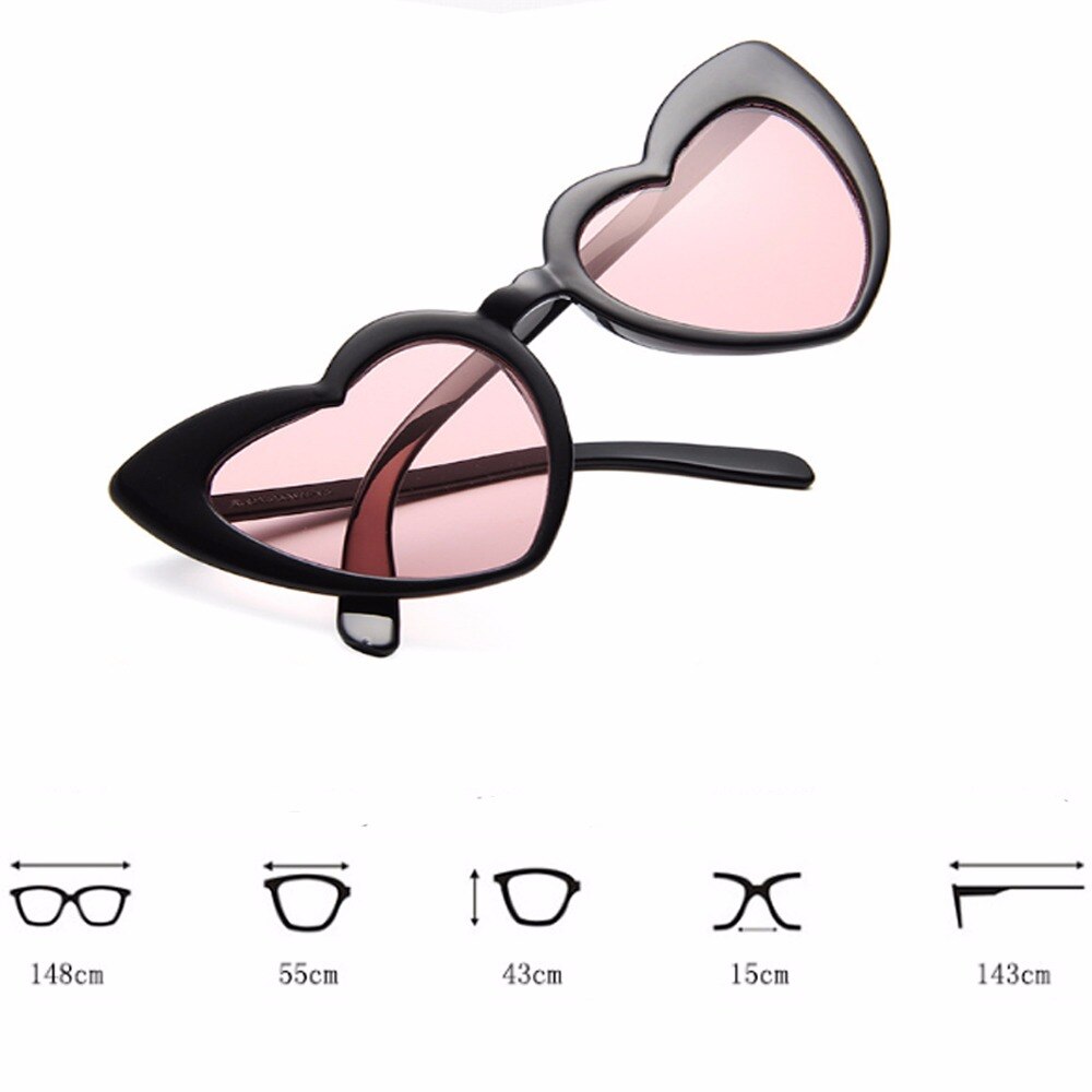 1pc retro kærligheds hjerteformede briller hjerte solbriller kvinder mærke cat eye solbriller damer shopping solbriller  uv400