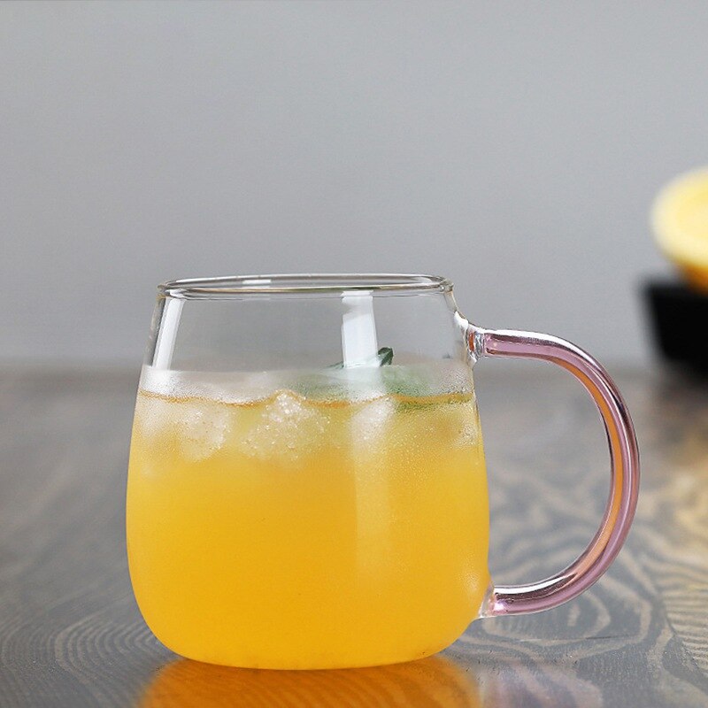 350ml Glass Water Cup Simple Home Glass Mushroom Cup With Cover Bring Coffee Cup Lake Green Mushroom Cup: C