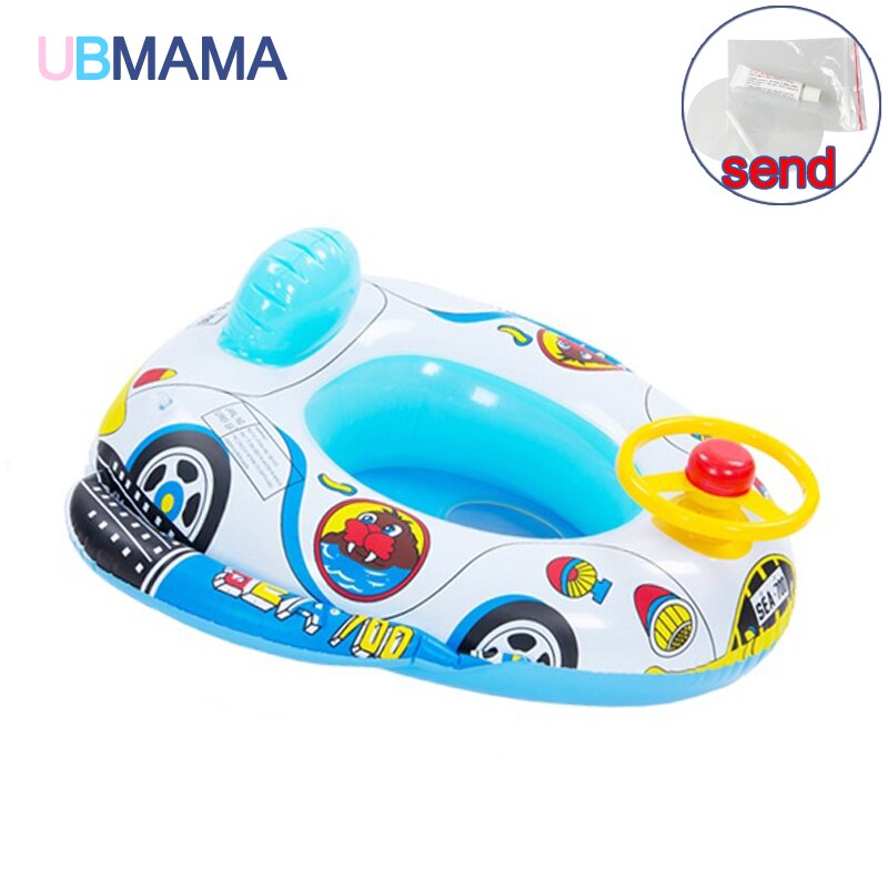 For Kids Above 2 Years Old Kid Swim Seat Floating Ring Infant Inflatable Ring Cartoon Swimming Aircraft Boat With Steering Wheel