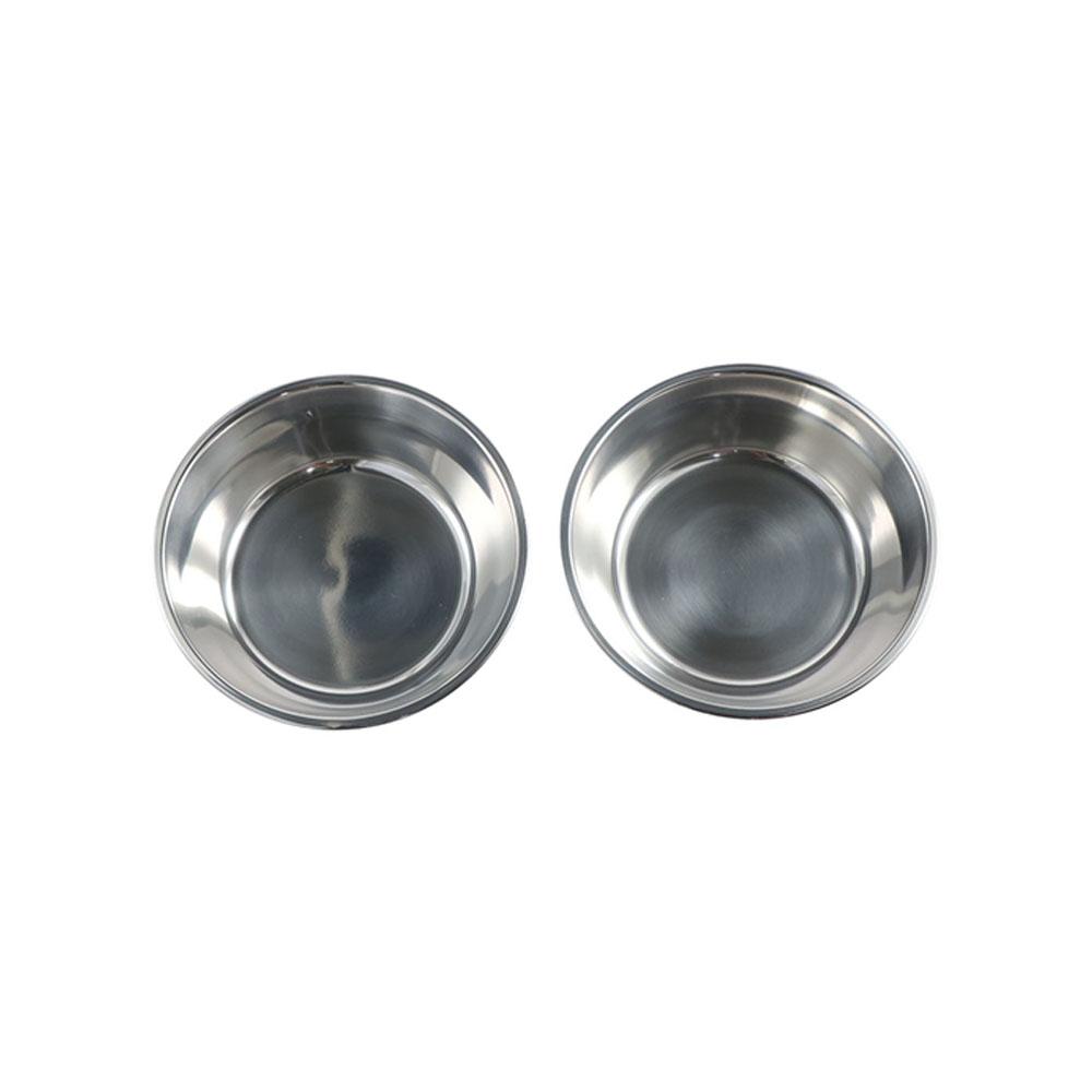 Gamelle de grande capacité en acier inoxydable antirouille pour animaux de compagnie, bols de mangeoire à eau pour chat, récipient de nourriture pour animaux de compagnie argenté, fournitures pour chaton