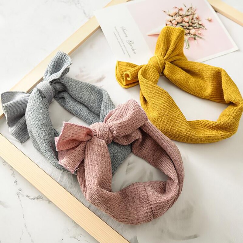 Novo coreano crianças cruz faixa de cabelo arco tecido estiramento bandana outono e inverno meninas do bebê acessórios de cabelo