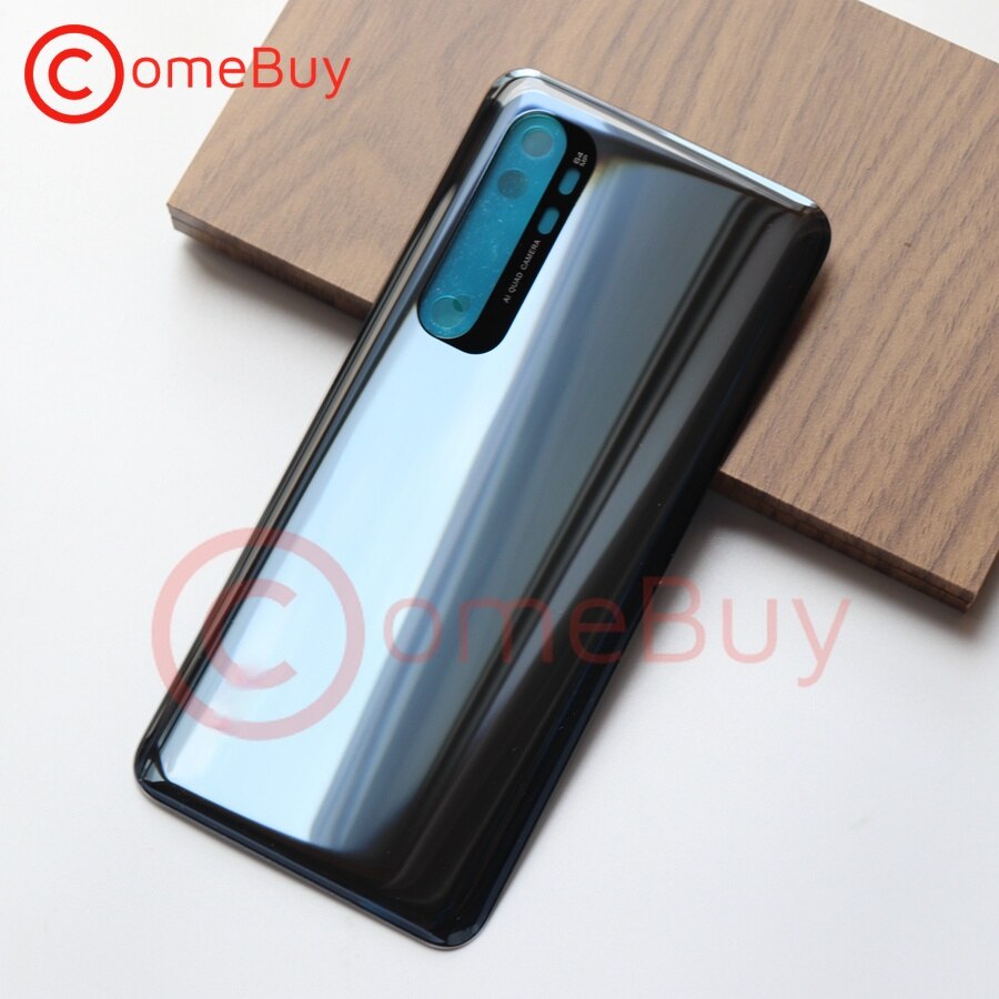 Back Cover For Xiaomi Mi Note 10 Lite Battery Cover Back Glass Door Rear Housing Door Case For Xiaomi Note10 Lite Replacement: Black No Lens