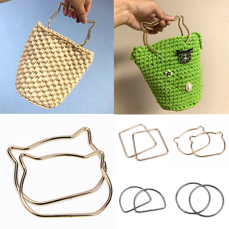 DIY bandoleras Obag Handles Oreja de Gato asa de bolsa de Metal para mujer, accesorios para bolsos, reemplazo para hacer bolsos, bolsos, montura para monedero