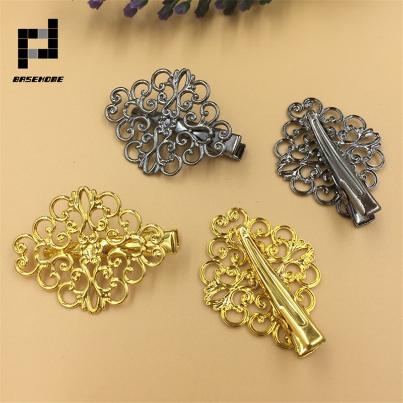 10 pz vintage motivo floreale donne di fascino dei monili dei capelli bronzo antico hairclip capelli pinze barrettes retro copricapi all'ingrosso