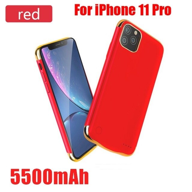 10000mAh Battery Charger Case Powerbank For iPhone 11 Pro iPhone 12 Pro Max iPhone 11 Pro Max Power Bank Battery Charging Case: i11 Pro Red