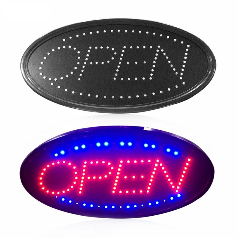 Led Winkel Open Teken Neon Lichten Animated Motion Reclame Licht Winkelcentrum Heldere Borden Zakelijke Winkel Billboard Plug
