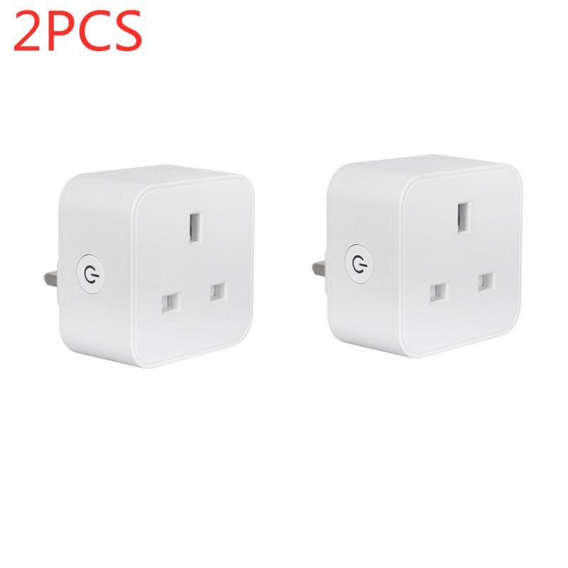 13A UK WiFi Smart Socket Plug Basic Wireless Remote Socket Adapter Power Switch Work with Echo Alexa Google Home For IOS Android: 2pcs