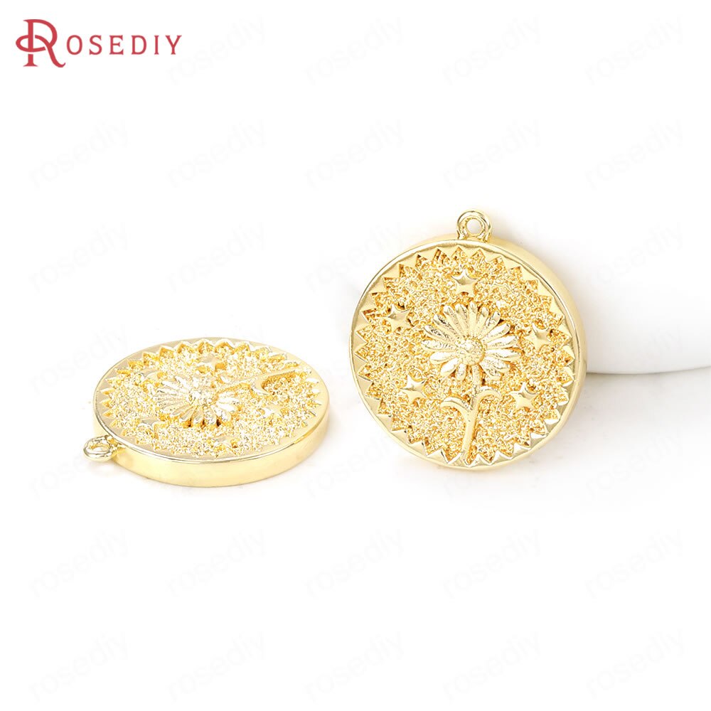 24K Goud Kleur Messing Reliëf Charms Hangers Sieraden Maken Levert Kettingen Oorbellen Armbanden Diy Bevindingen Accessoires
