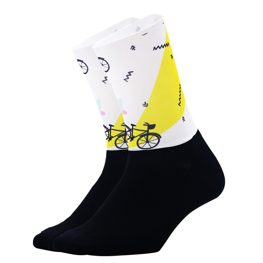 Fabric Running Socks Anti Slip Men Women Funny Personality Bicycle Outdoor Sports Socks Fruit Compression Cycling Socks: S08