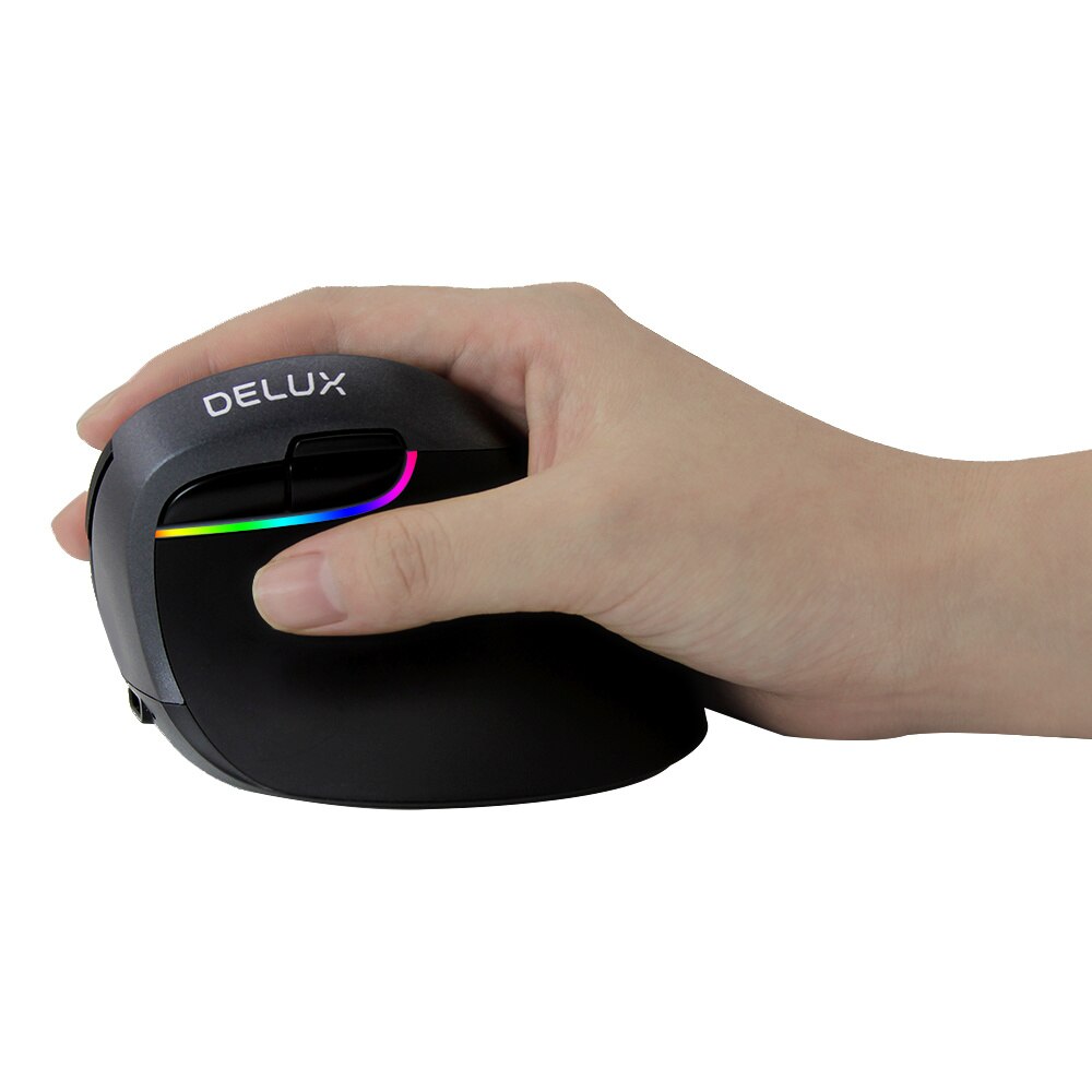 Deluxe  m618 mini dual-mode vertikalmaus , 6d x 2400 dpi, wiederaufladbare maus , 2.4g+ bluetooth-fähige 4.0 kabellose mäuse für laptop, pc und büro