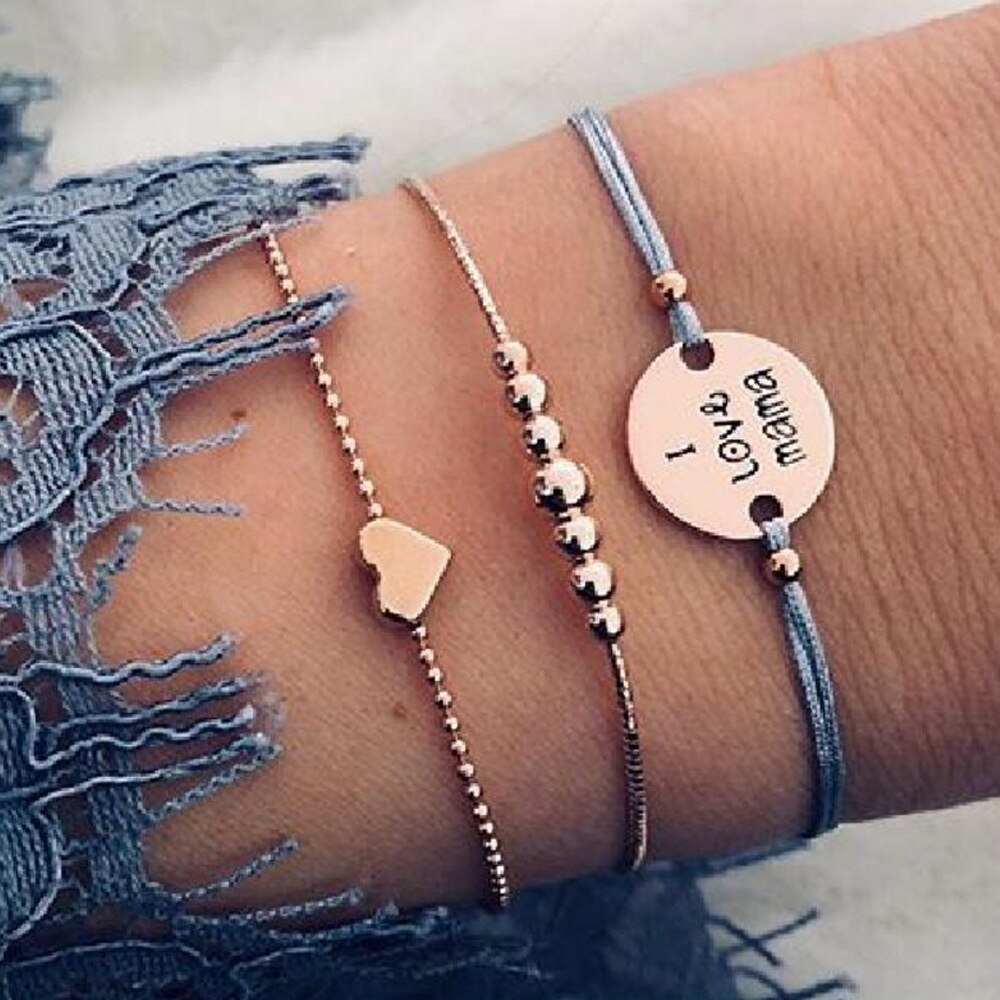 Bohemian Handgemaakte Kralen Ketting Armbanden Set Voor Vrouwen Boom Hart Maan Kompas Charm Bangle Dames Mode-sieraden: 44