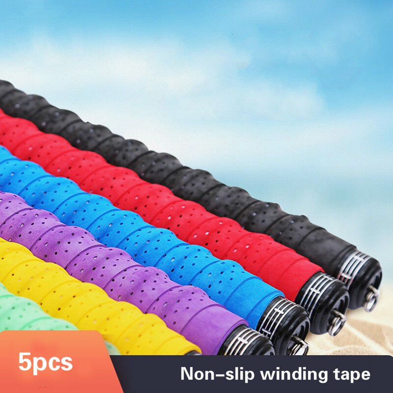 5Pcs Hengel Absorberende Zweet Riem Anti-Slip Handvat Wikkelen Riem Verlengen Tennisracket Wikkelen Riem Vissen Accessoires