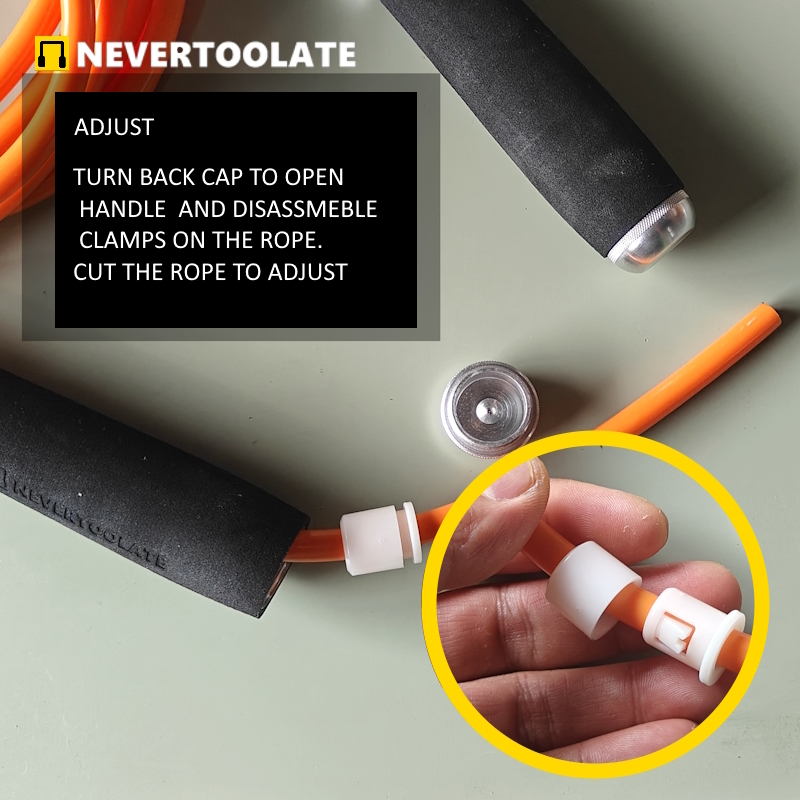 Corde à sauter lourde en PVC de 8mm d'épaisseur, 340 grammes, super longue, 3.2 mètres pour personnes hautes, poignée avec roulement à billes, fitness HIIT