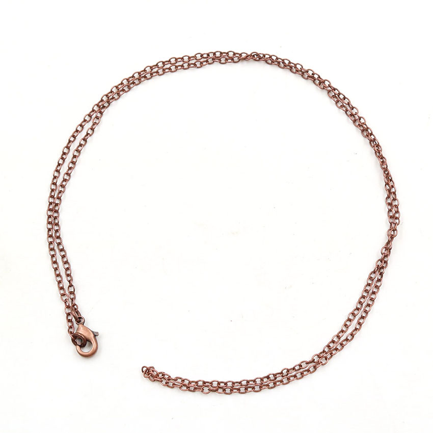 10 pièces/lot Simple Style or/or Rose/argent/Bronze couleur 50 cm longueur collier chaîne femmes bijoux à breloques: Bronze se