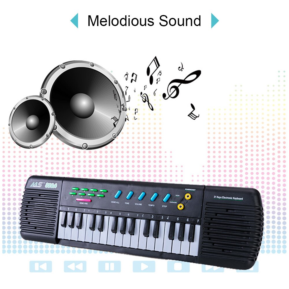 31 Toetsen Elektronische Piano Multifunctionele Elektronische Orgel Muziekinstrument Speelgoed Met Microfoon Keyboard Piano Voor Kinderen