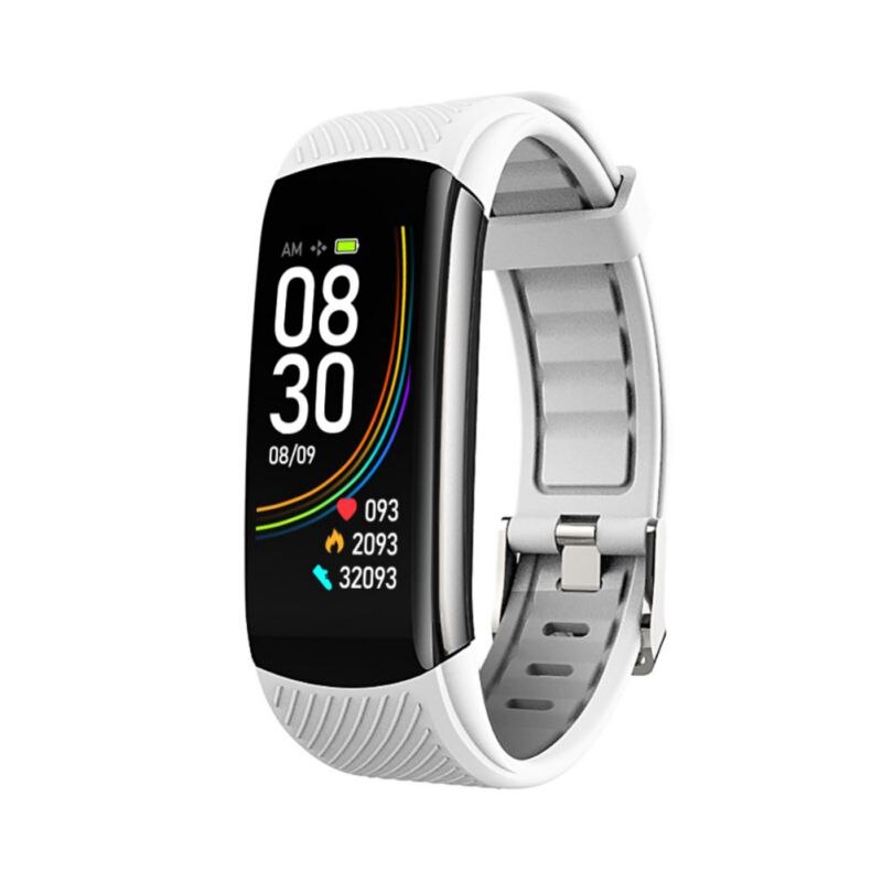 Greatlizard C6T Smart Band - Body Temperature, Blood Pressure, Heart Rate Monitor, Activity Tracker: White