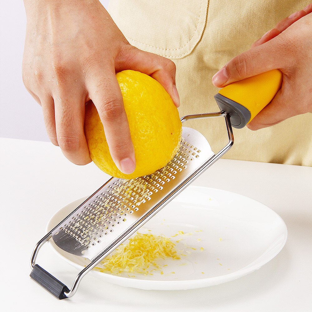 Cheese Grater Stainless Steel Citrus Lemon Zester Ginger Potato Garlic Chocolate Slicer Spreader with Plastic Cover