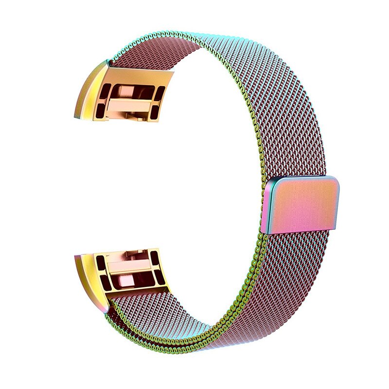 SL Size Metal Stainless Strap For Fitbit Charge 2 Band Milanese Magnetic Fitbit charge2 Strap Smart bracelet For Wrist strap: Colorful / S