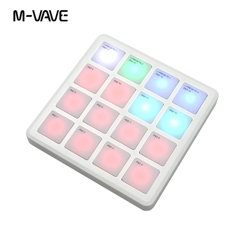 M-VAVE SK-16 SMC-PAD Pocket Pad Draagbare draadloze MIDI-controller 16-pads Geschikt percussie-toetsenbord USB-C-interface