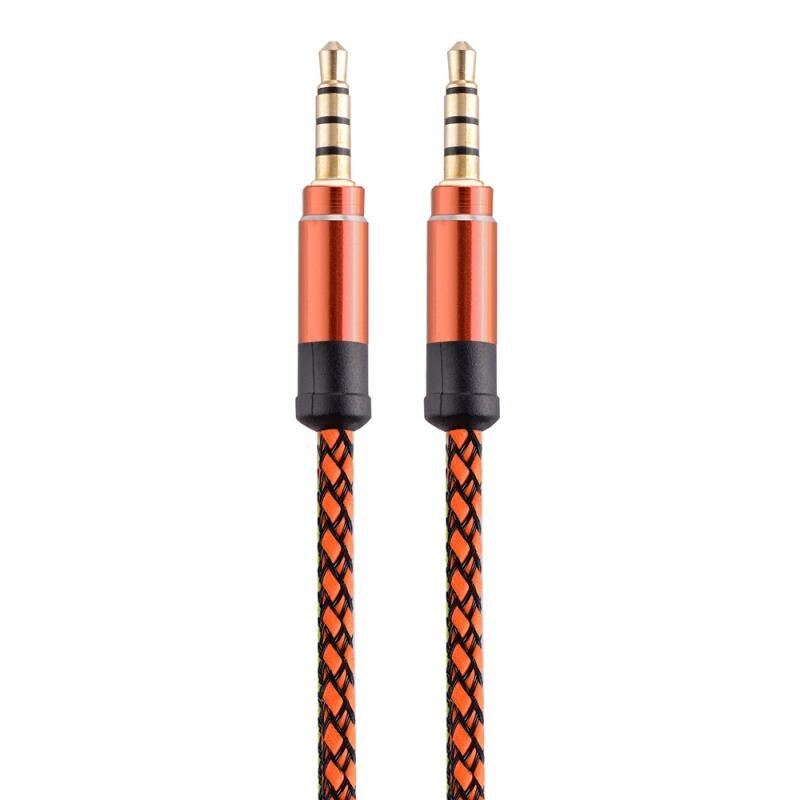 Voor Iphone Hoofdtelefoon Car Audio Kabel 3.5Mm Auto Aux Koord Nylon Male Naar Mannelijke Auto Jack Aux Kabel 3.5mm Auto Product Auto Accessoires: orange