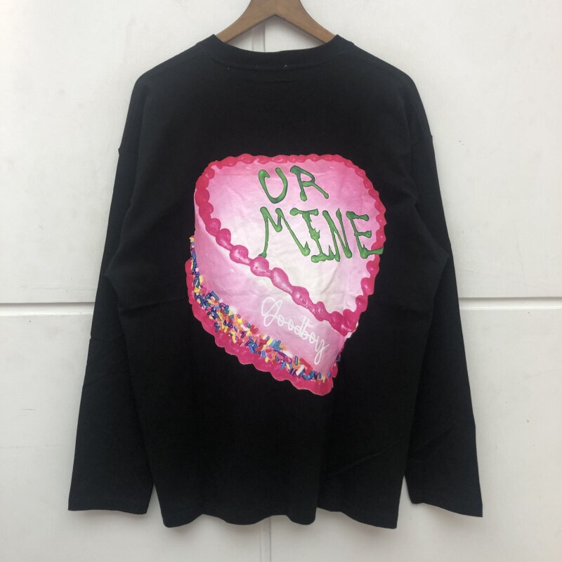 XOXOGOODBOY Long Sleeve Love Cake Printing Men T Shirt Casual Women Shirts Best Seller Men Clothing: 2 / M