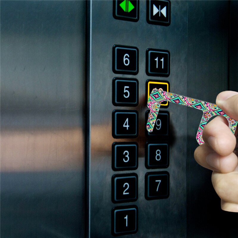 Portable Non-Contact Door Opener Stylus Elevator Keychain Tool Hygienic Keychain Open Doors Press Elevator Button Tool